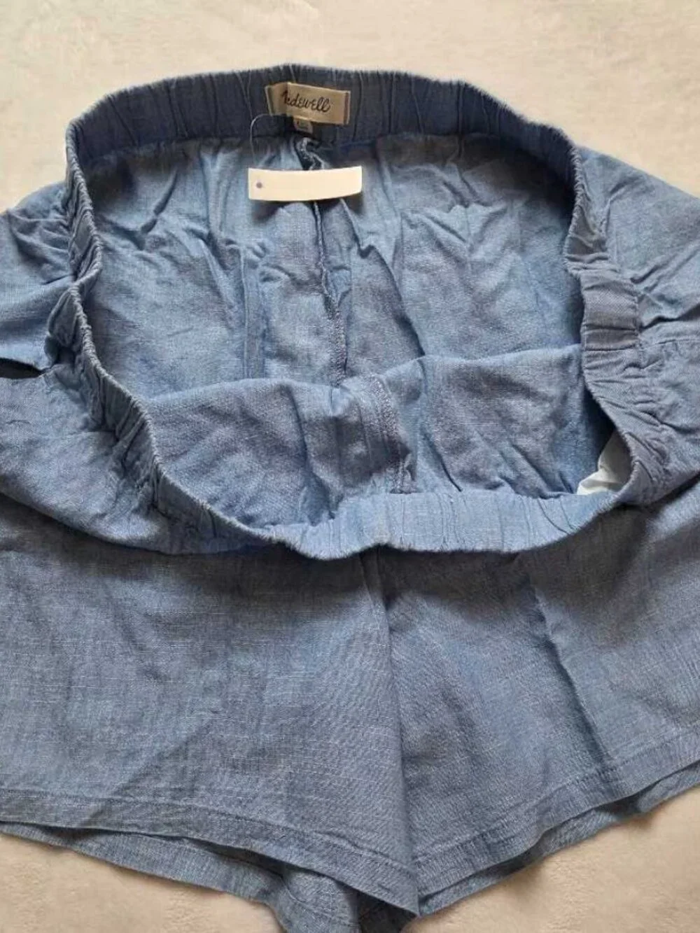 New XXL Madewell chambray pull-on shorts